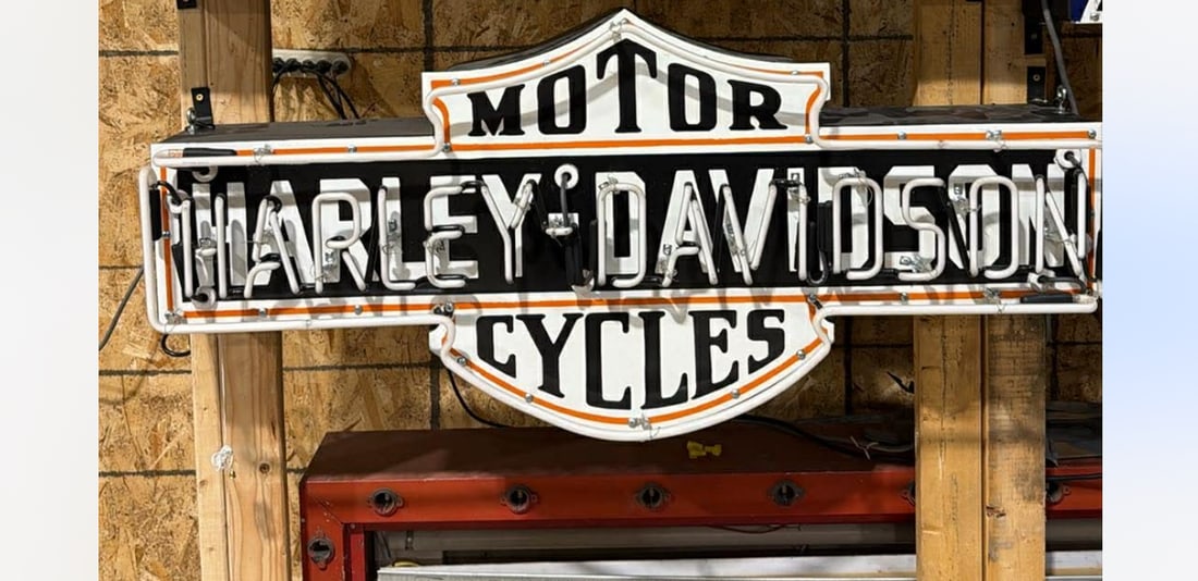 New 4Ft Harley Davidson Porcelain Neon sign - 2