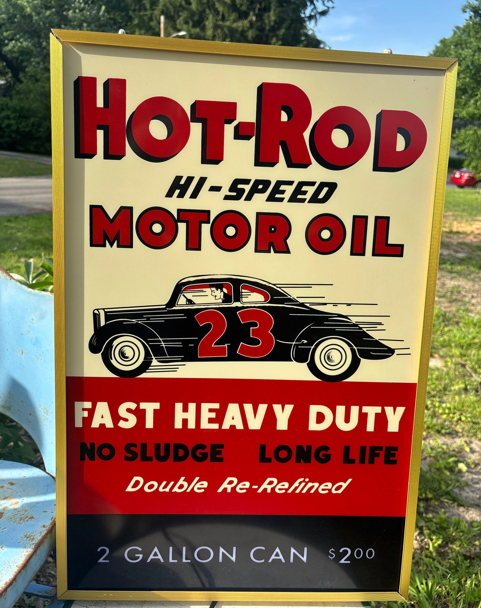 Hot-Rod Hi-Speed Motor Oil. Lighted Sign - 2