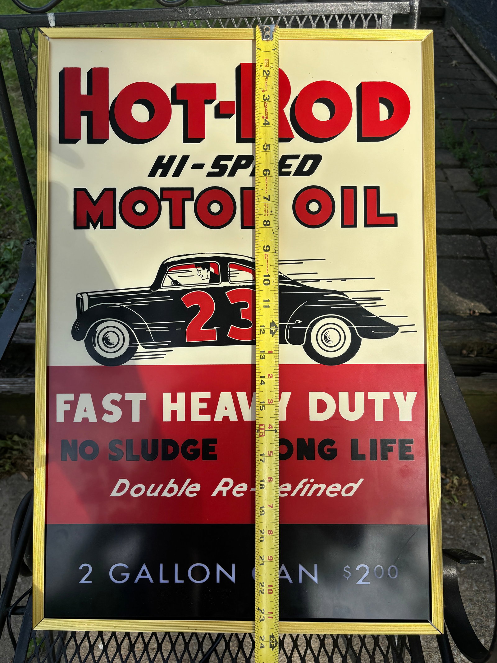 Hot-Rod Hi-Speed Motor Oil. Lighted Sign - 3