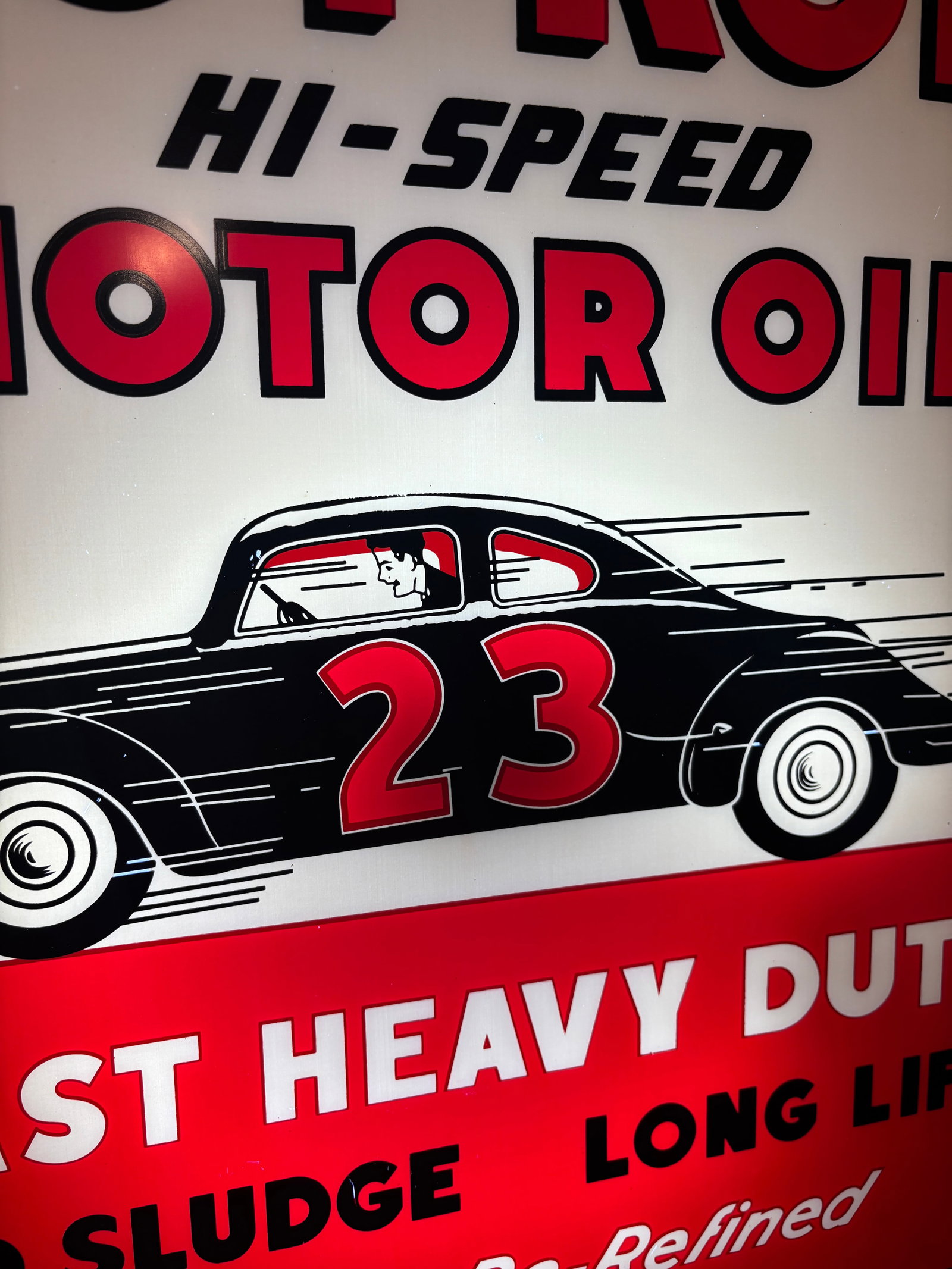 Hot-Rod Hi-Speed Motor Oil. Lighted Sign - 5