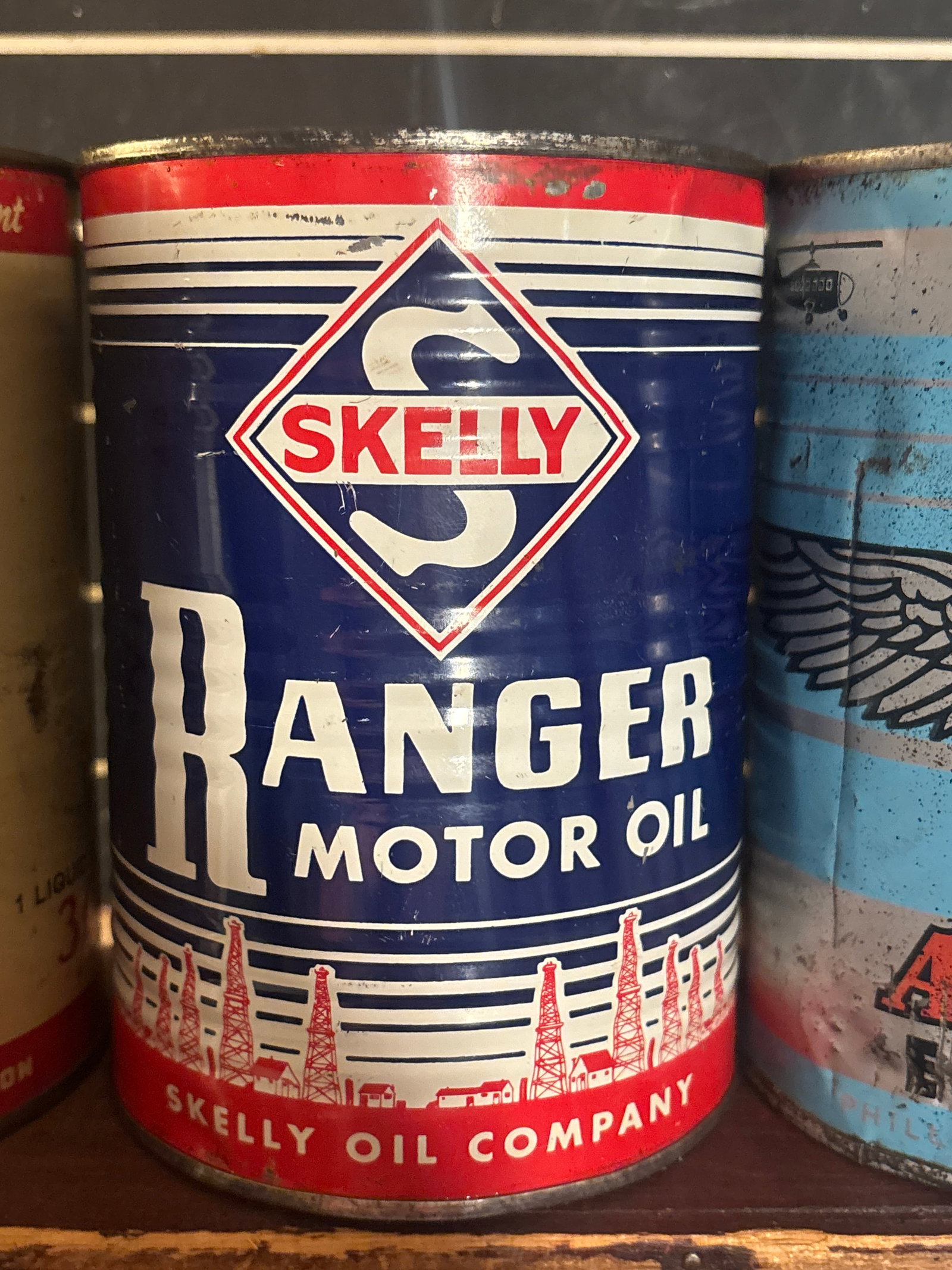 Lot of 3 Metal Oil Cans Skelly, Phillips 66 Diamond 760 - 6