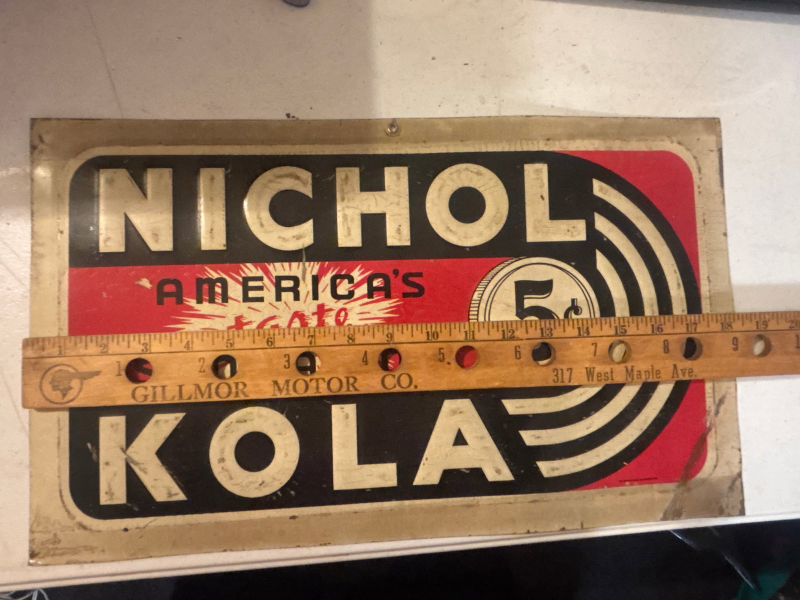 Nichol Kola Embossed Tin Tacker Sign - 5