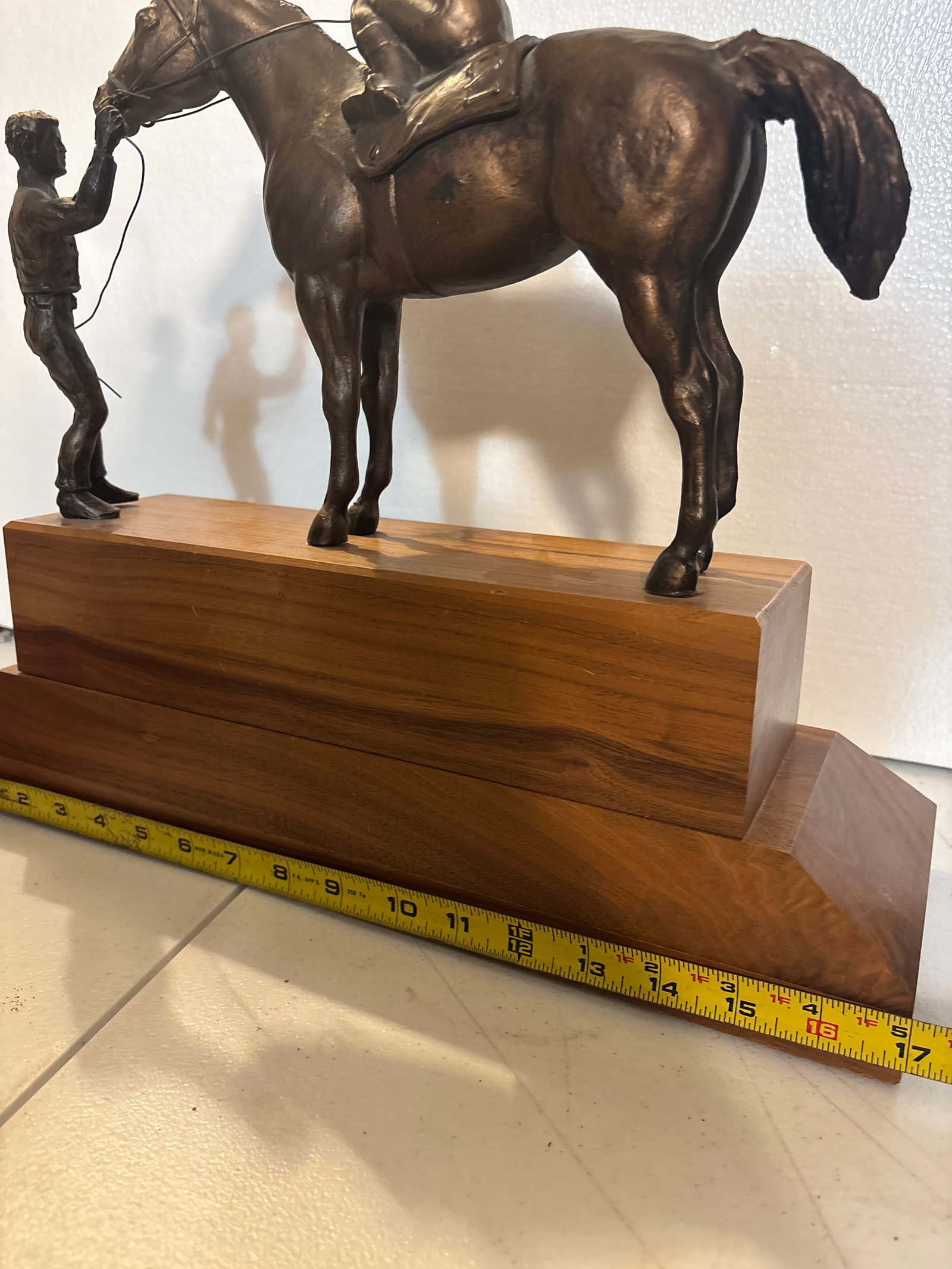 Large Bronze Horse Racing Trophy Eureka Downs 1985 - 10