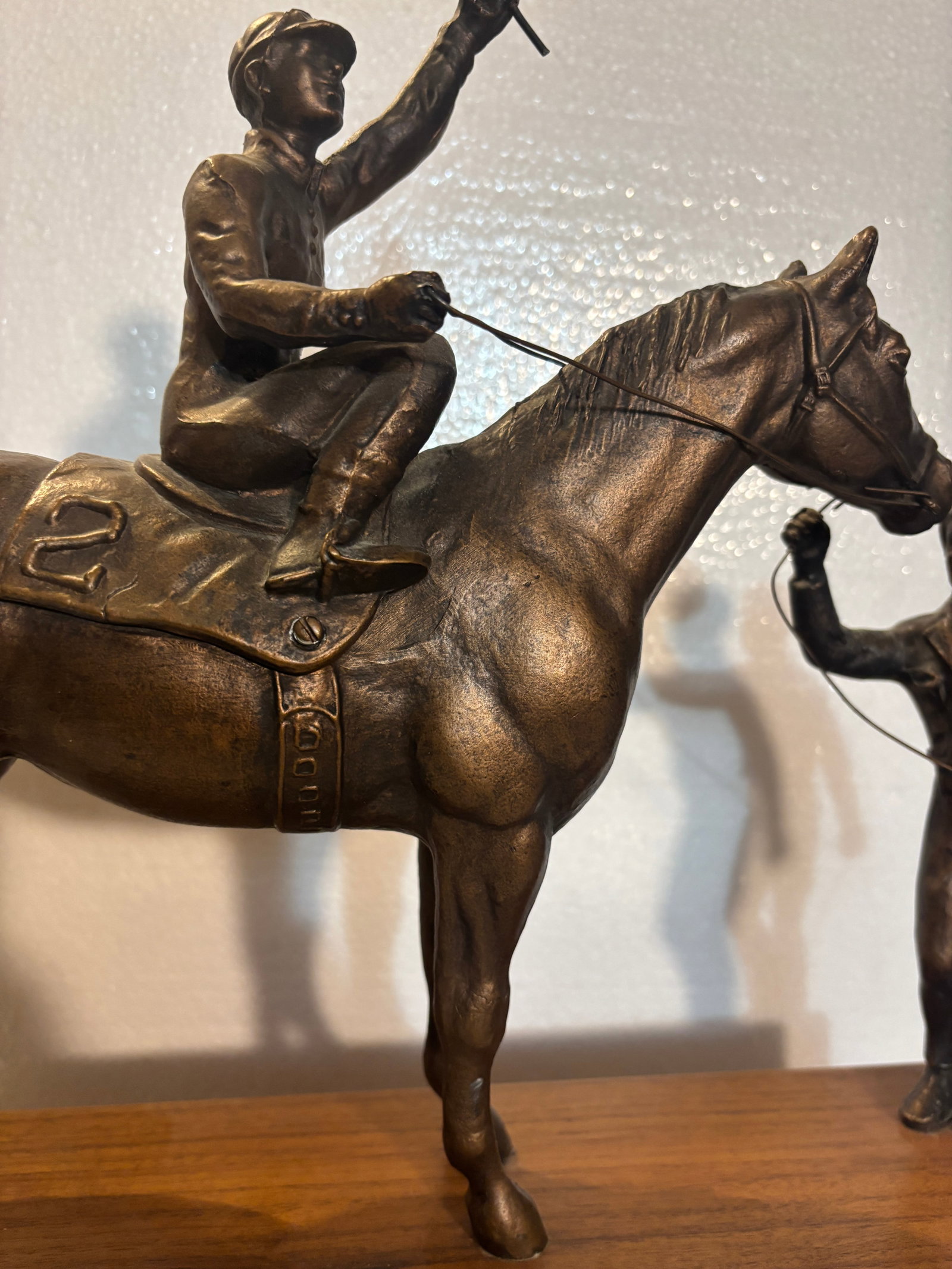 Large Bronze Horse Racing Trophy Eureka Downs 1985 - 3