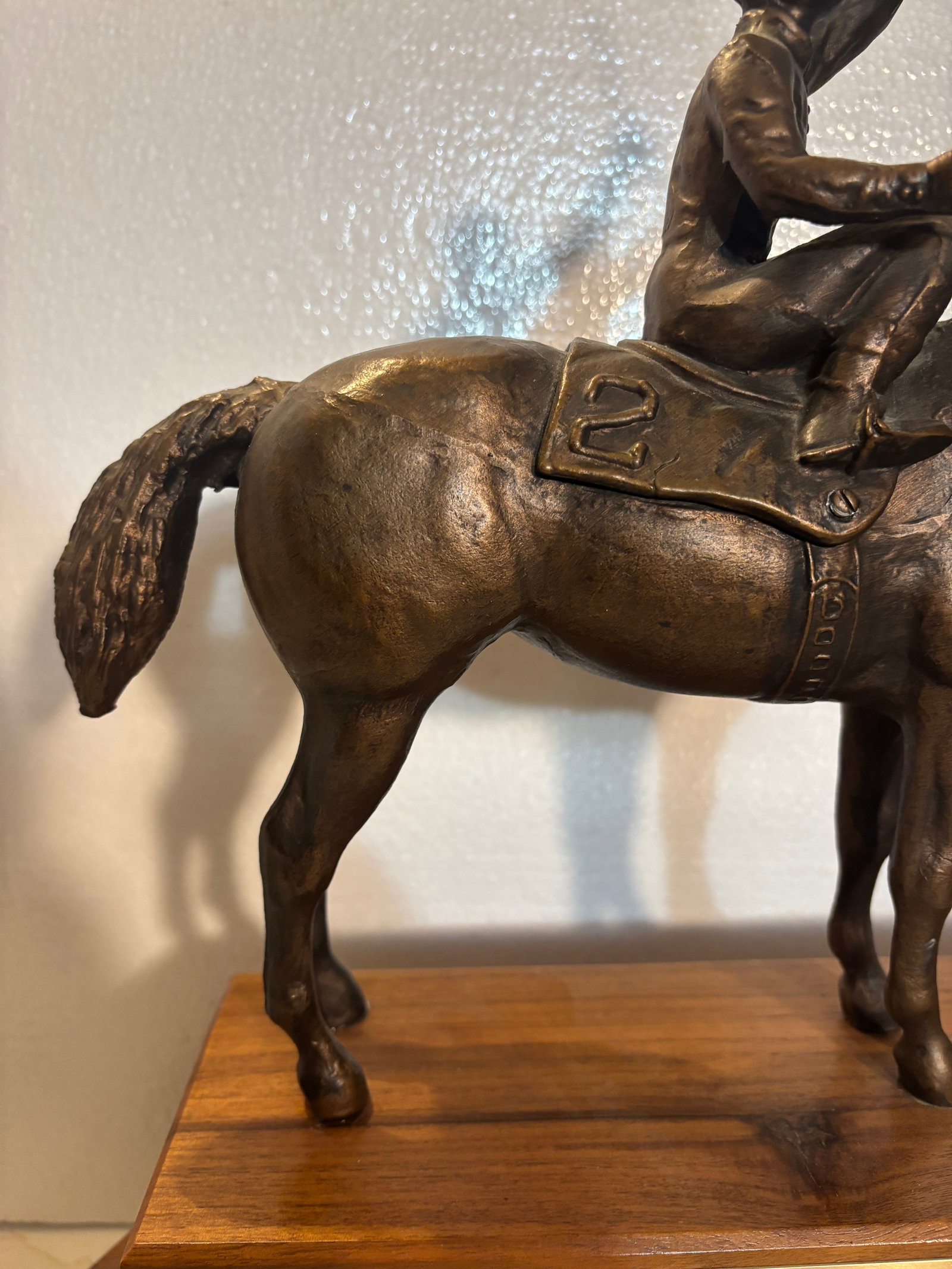 Large Bronze Horse Racing Trophy Eureka Downs 1985 - 4