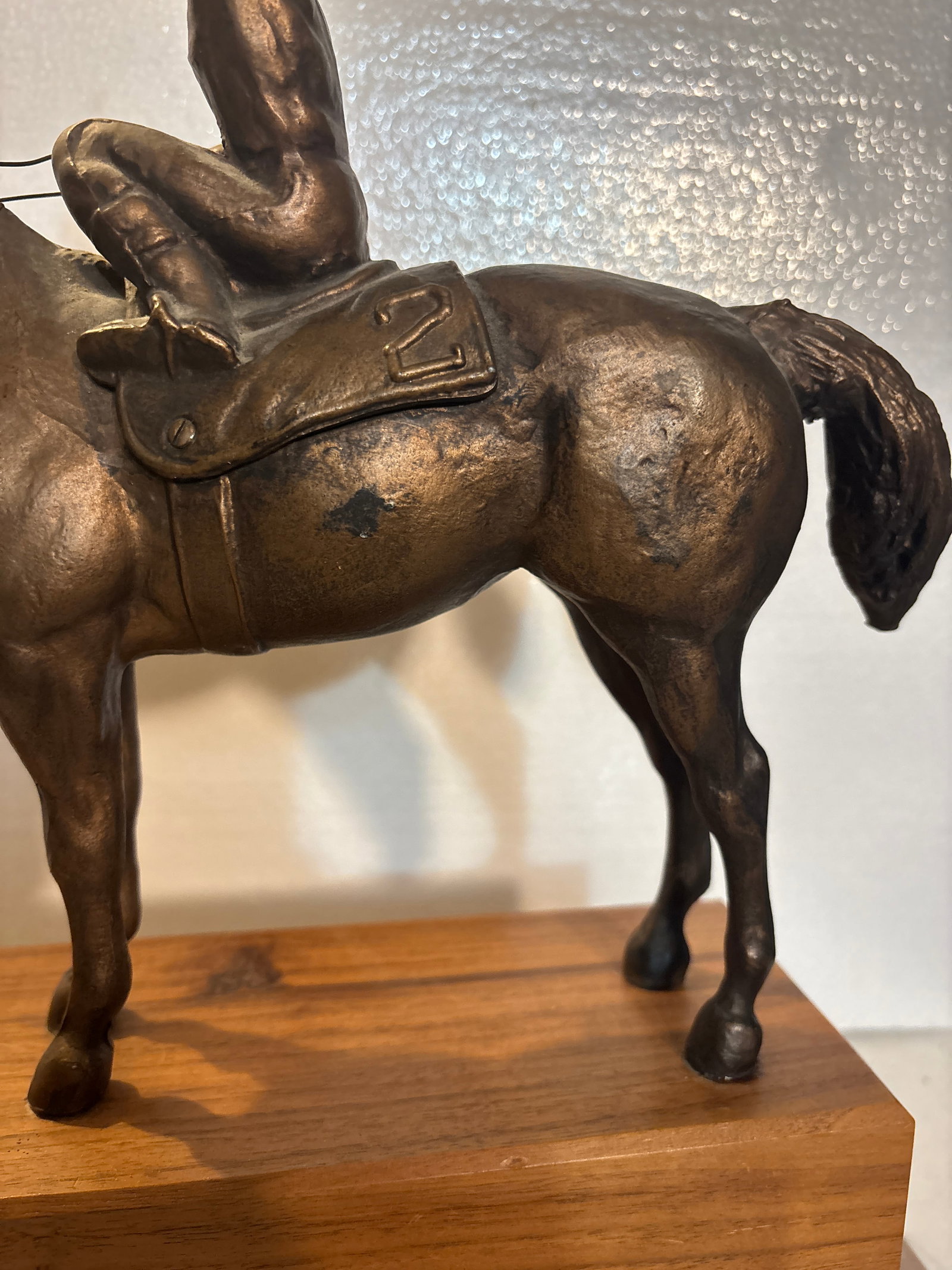 Large Bronze Horse Racing Trophy Eureka Downs 1985 - 6