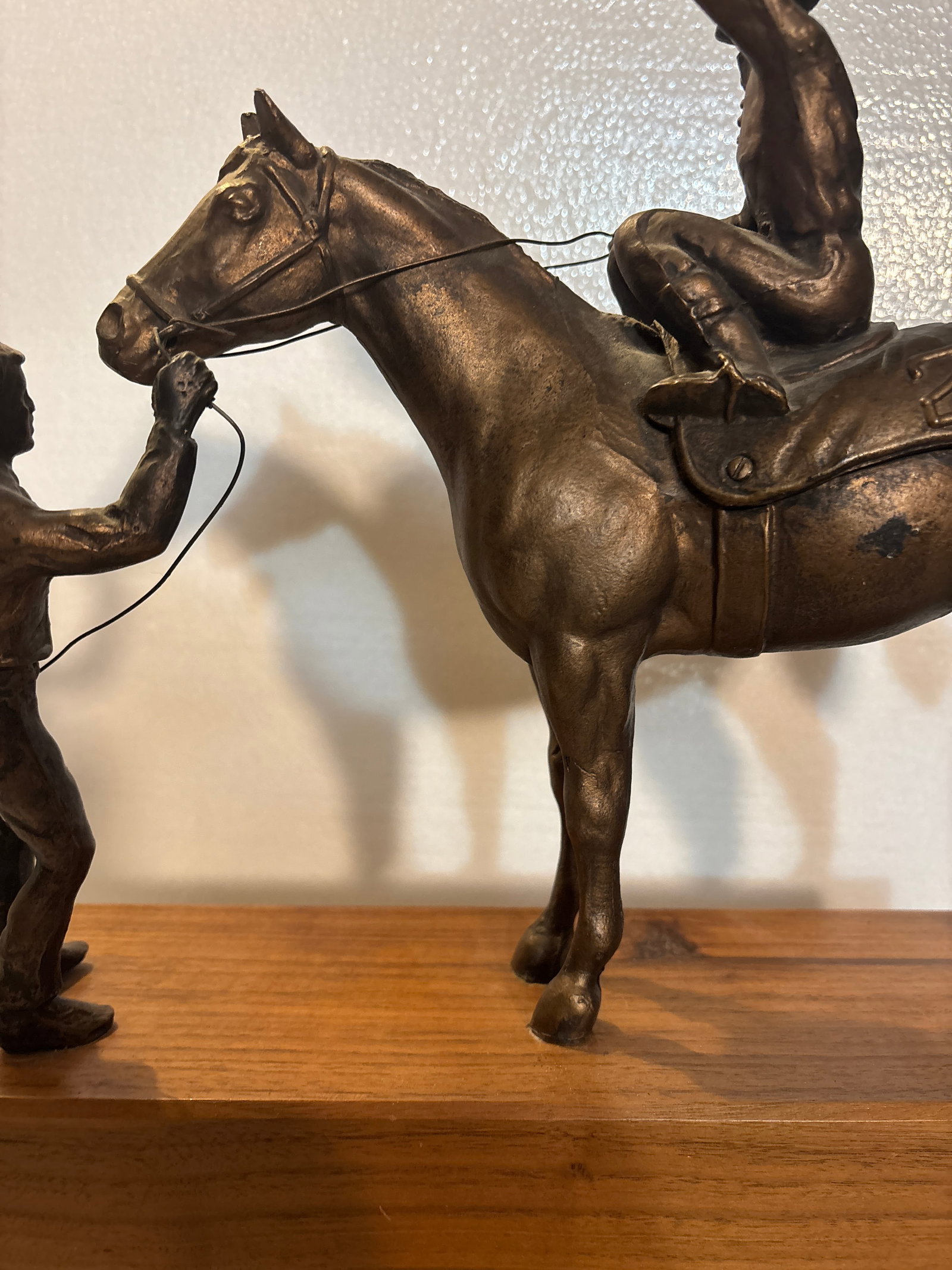 Large Bronze Horse Racing Trophy Eureka Downs 1985 - 7
