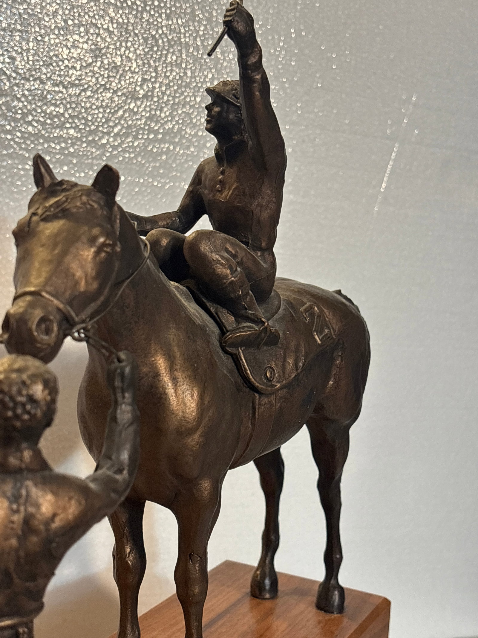 Large Bronze Horse Racing Trophy Eureka Downs 1985 - 8