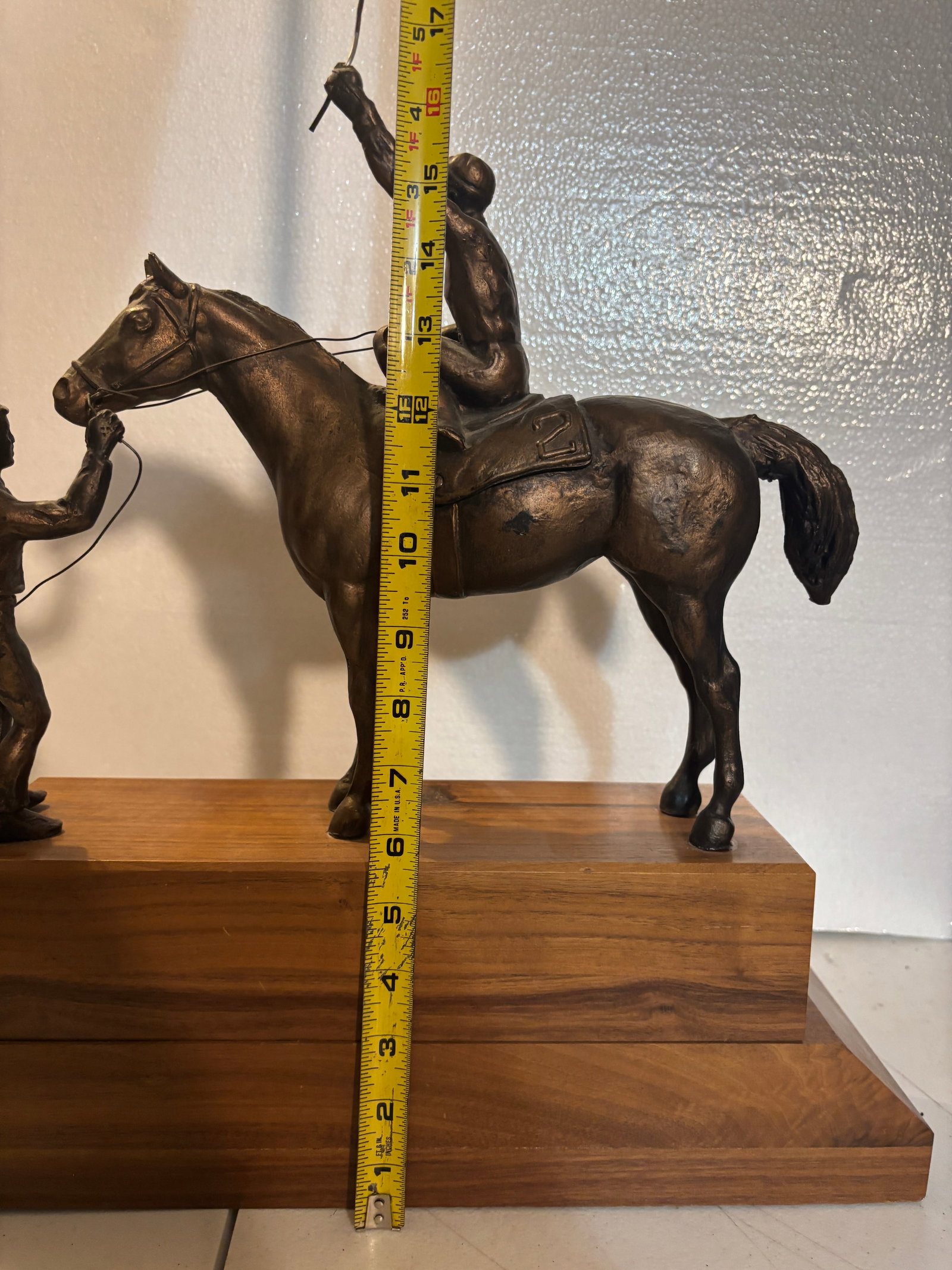 Large Bronze Horse Racing Trophy Eureka Downs 1985 - 9