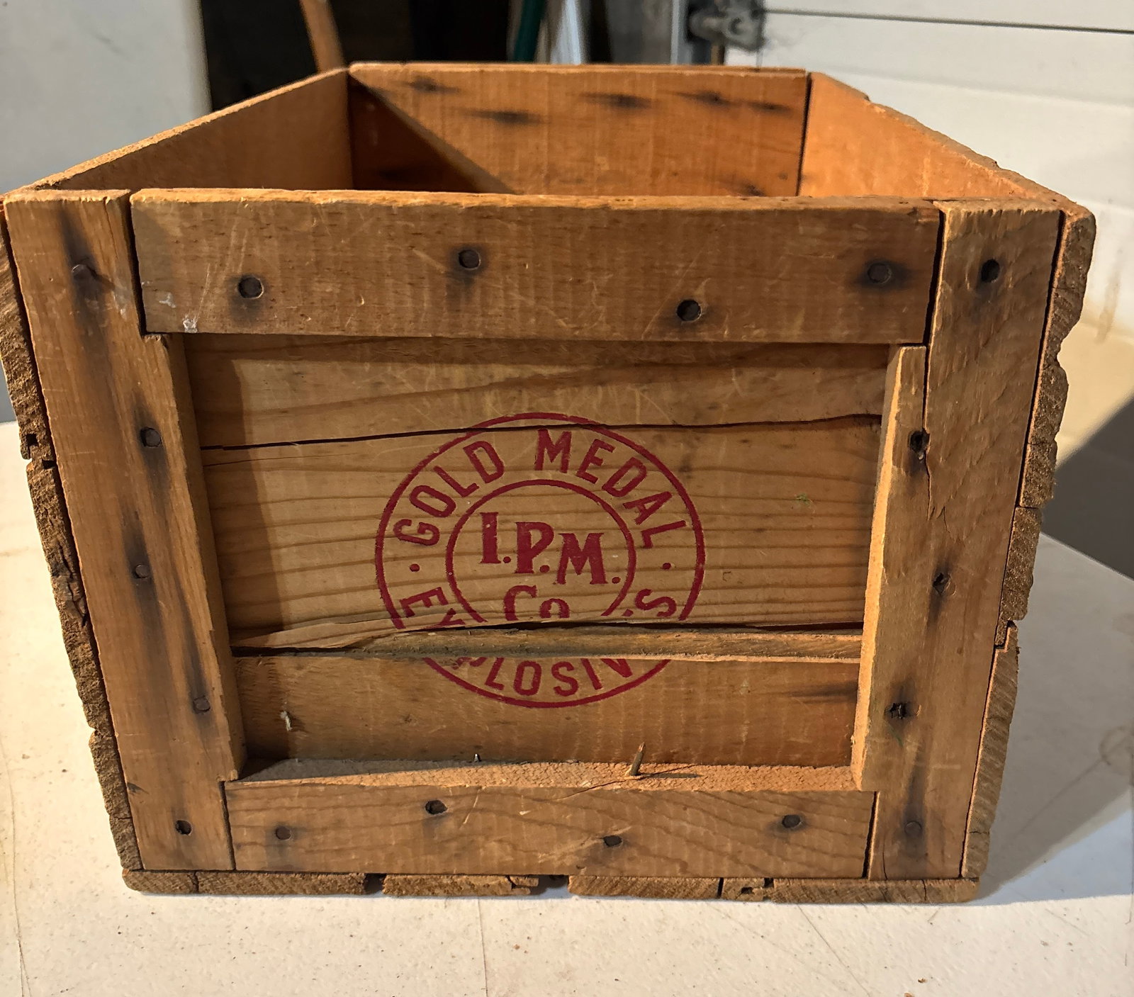 Antique Gold Medal Explosives Wood Crate Box - 4