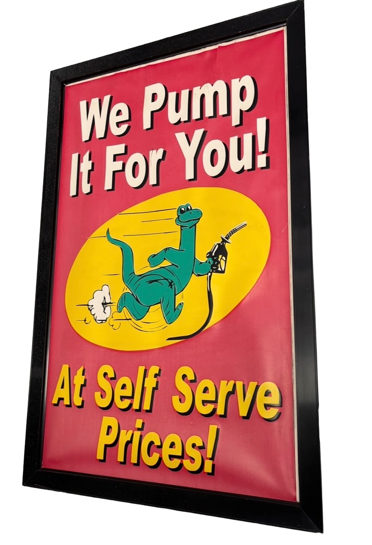 Vintage-Style Sinclair Dino Gas Station Banner Poster Framed Vinyl (1 of 4)
