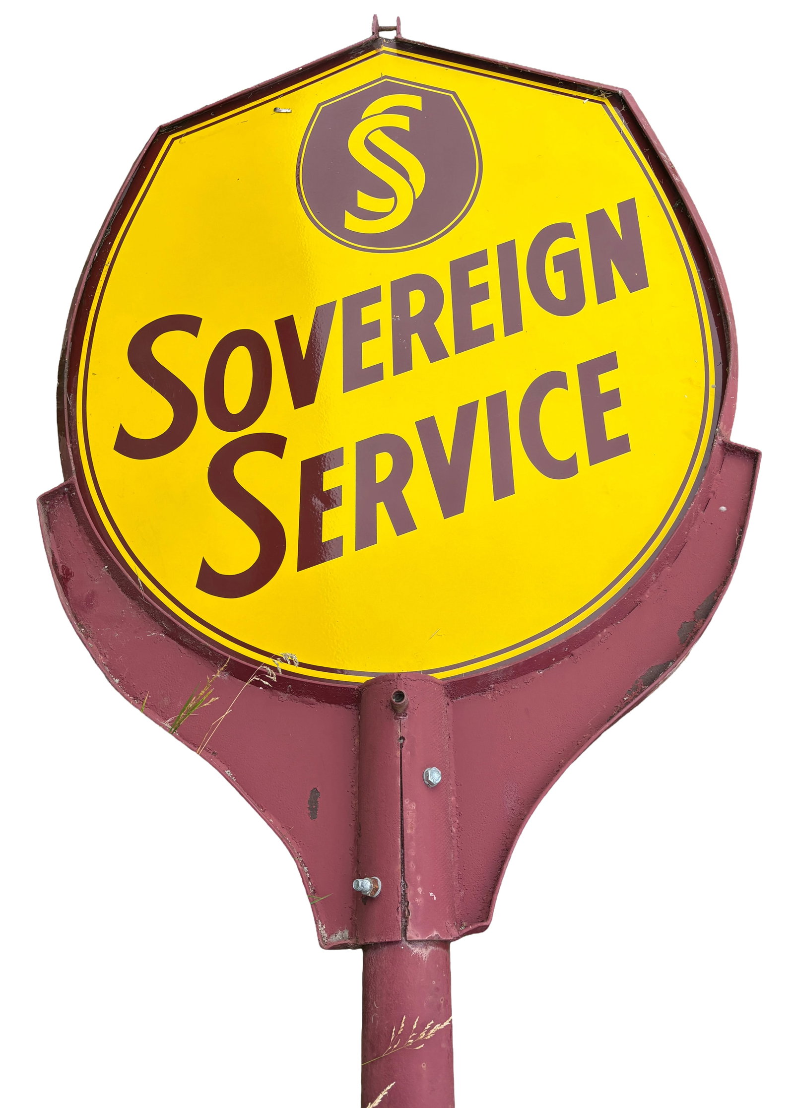 Vintage 1950s Sovereign Service Double-Sided Porcelain Gas Station Sign (1 of 10)
