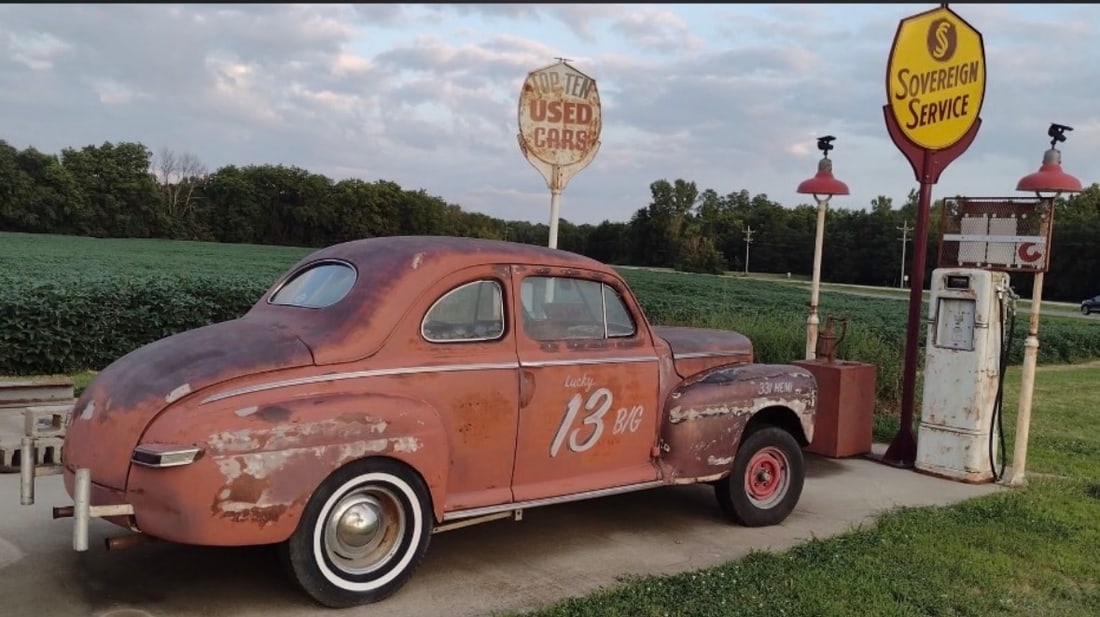 1946 car: You are bidding on a Super Cool 1946 Mercury Coupe vintage dragster. TITLE. The car has a 1946 Ford front end on the coupe. The owner was told that it was Drag Raced in the 1960's. The car has cool gr