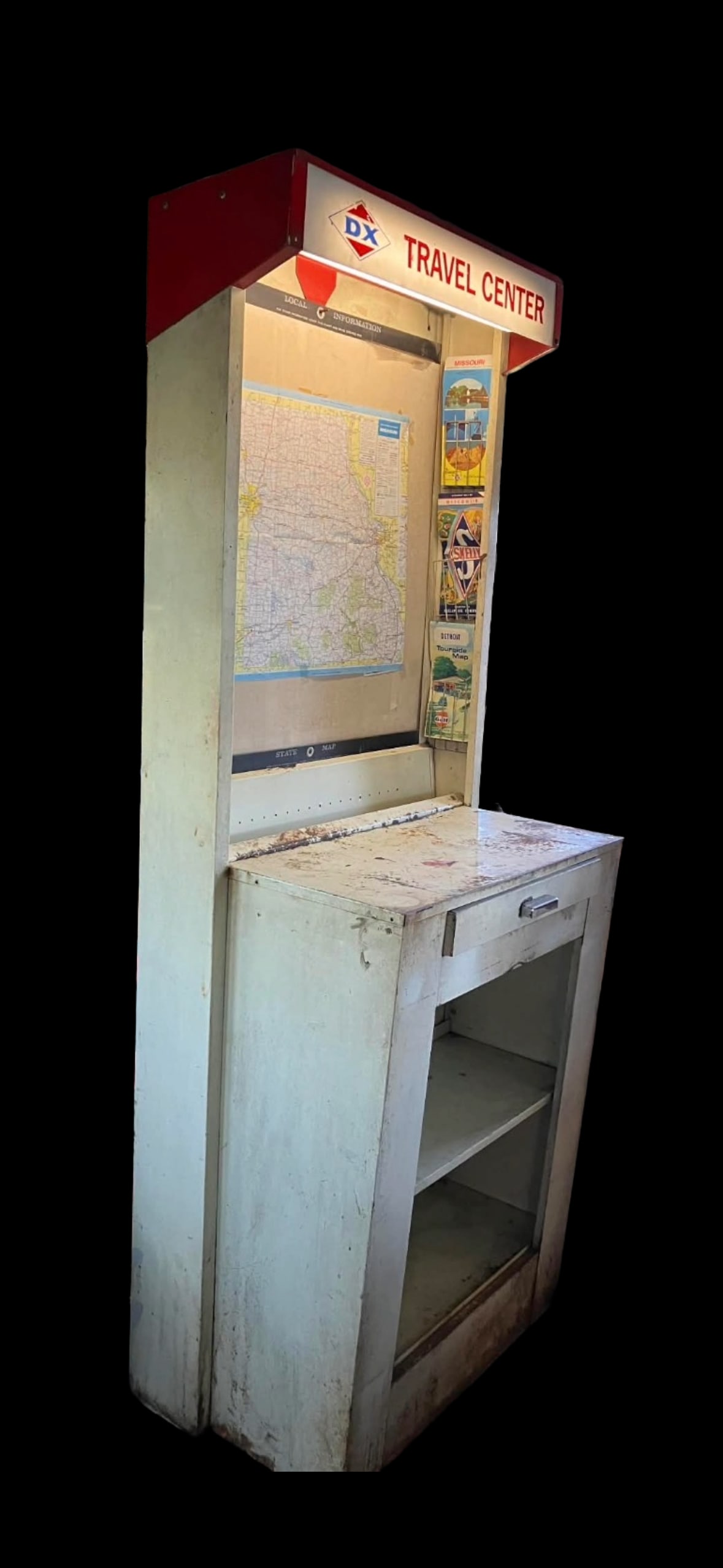 6 Ft DX mid-century gas station travel center display cabinet, (1 of 5)