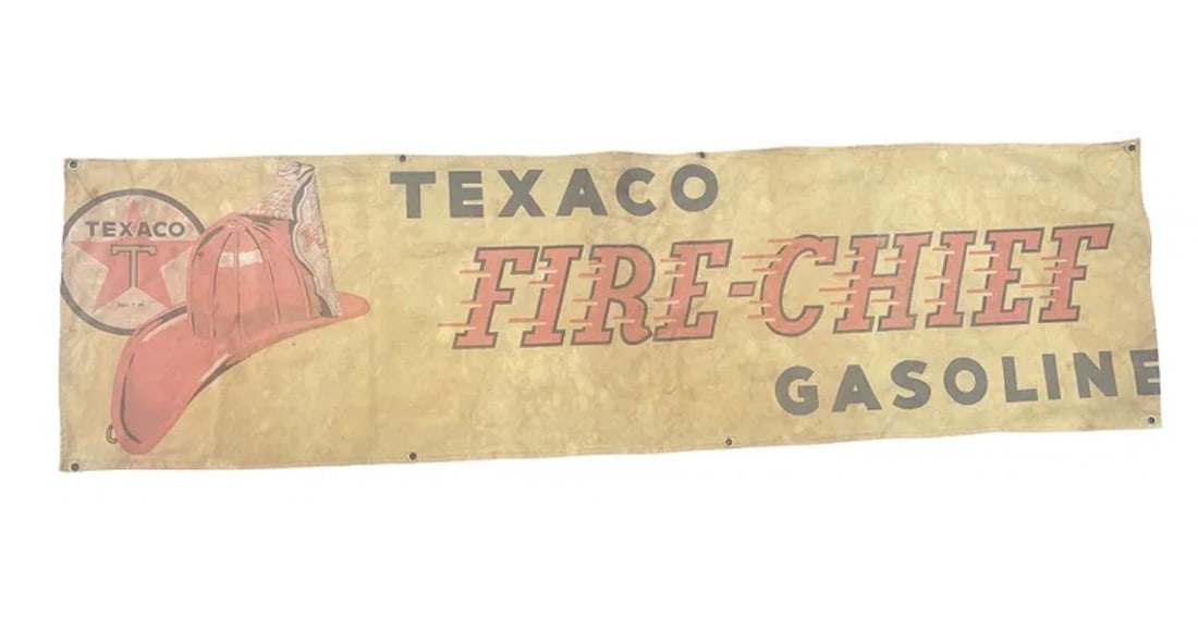 Antique 1930s Heavy Cloth Canvas Texaco Fire Chief G (1 of 12)
