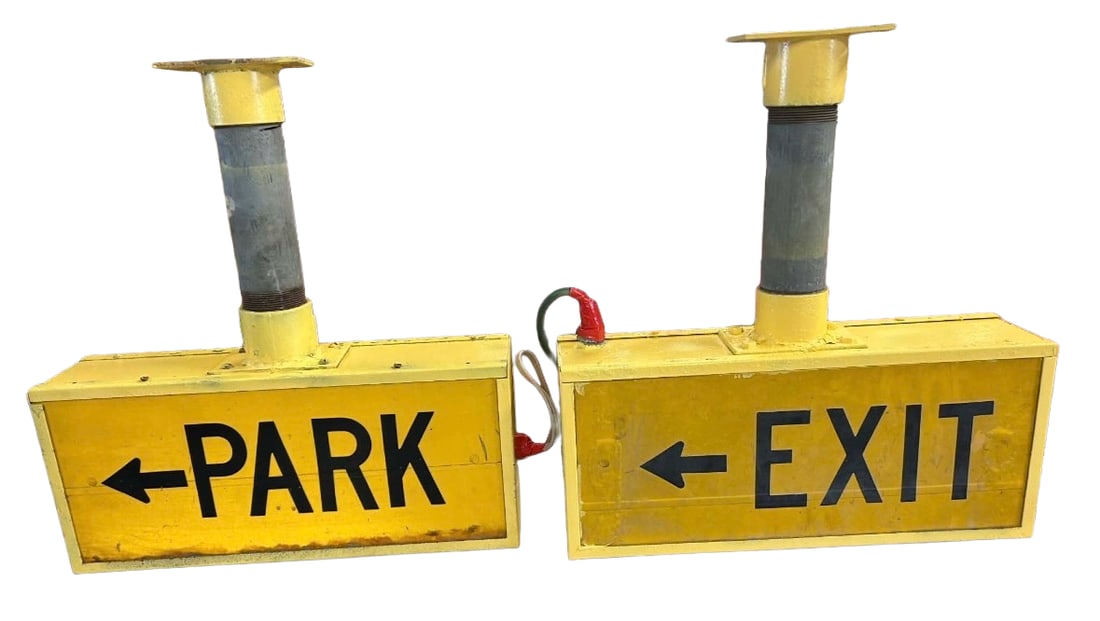 Pair of Vintage Industrial Light-Up Parking Garage Signs Industial Mid-Century Decor (1 of 2)
