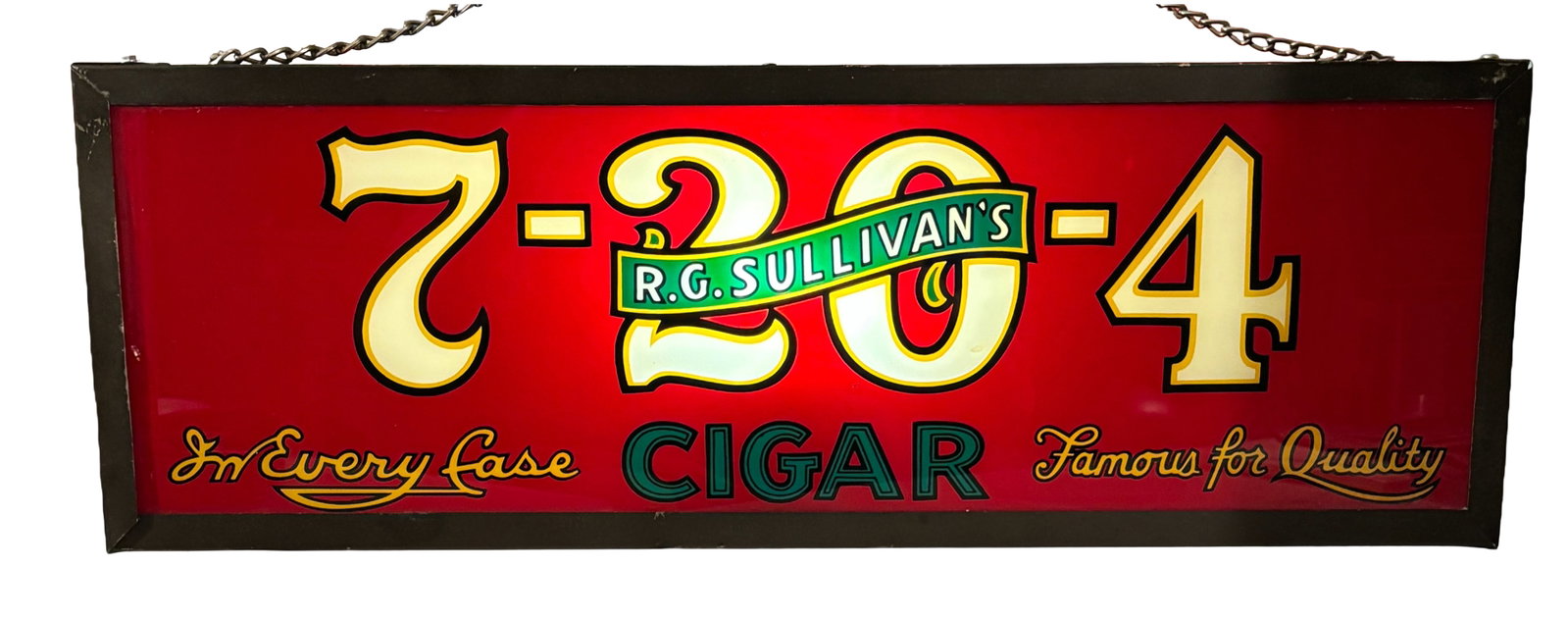 Original 1940s 50s R.G. Sullivan’s 7-20-4 Cigars (ROG) Cigar Store Light Sign (1 of 10)