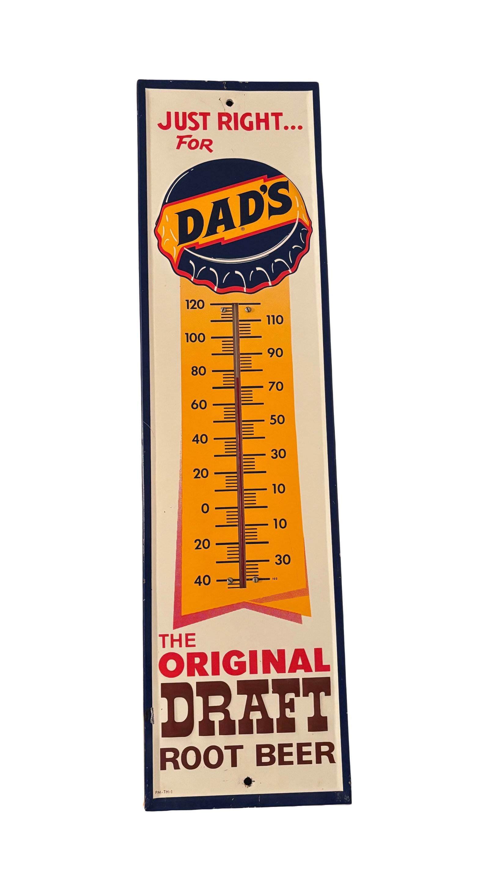 Vintage Tin Litho Dad’s Root Beer Advertising Thermometer Sign (1 of 6)