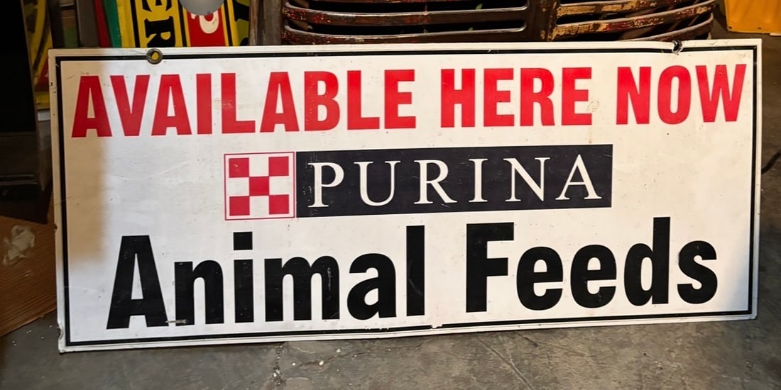 Vintage Purina Animal Feeds Metal Store Farm Sign (1 of 6)
