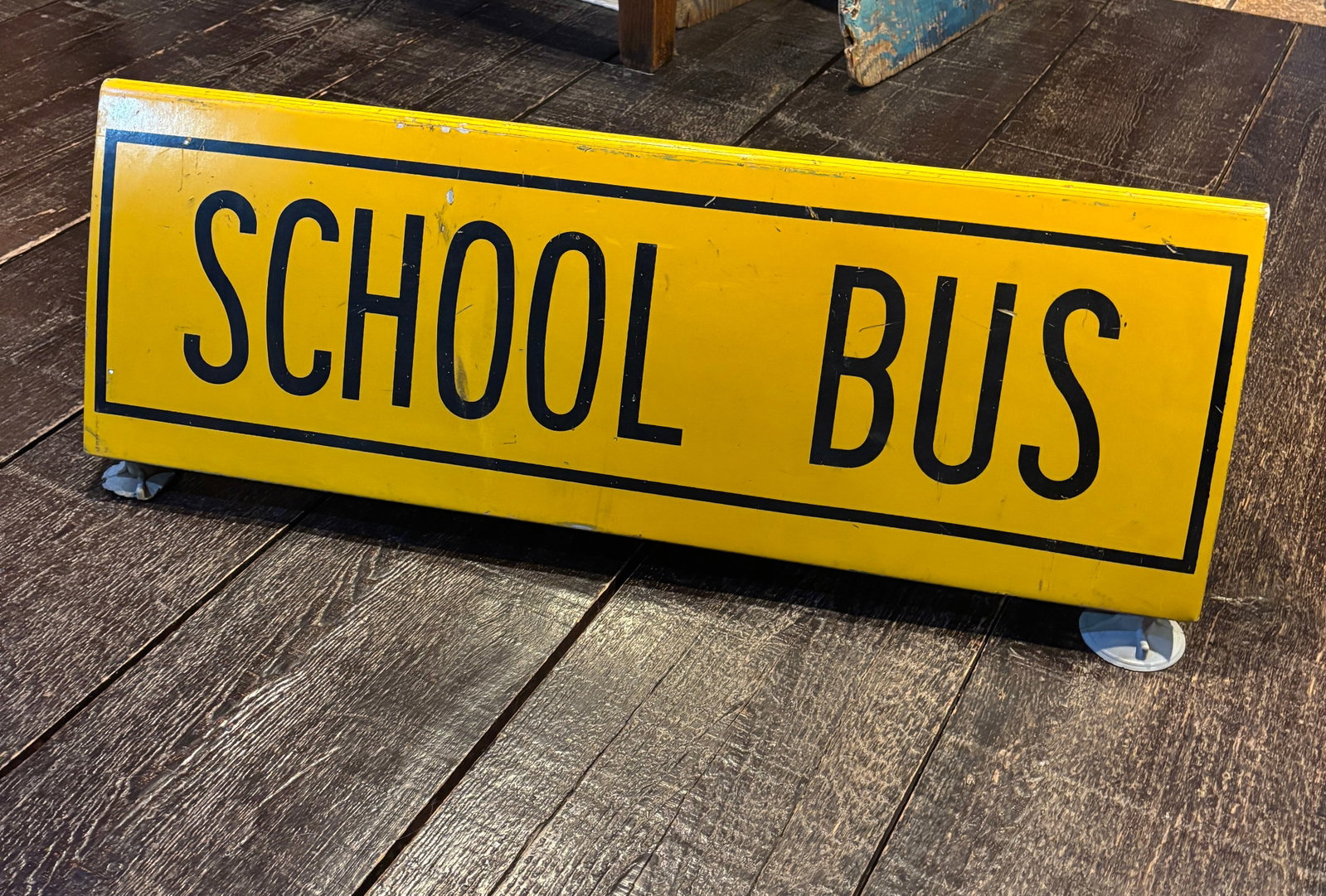 Vintage STOP & SCHOOL BUS Signs – Pair Mid-Century Transportation (1 of 8)