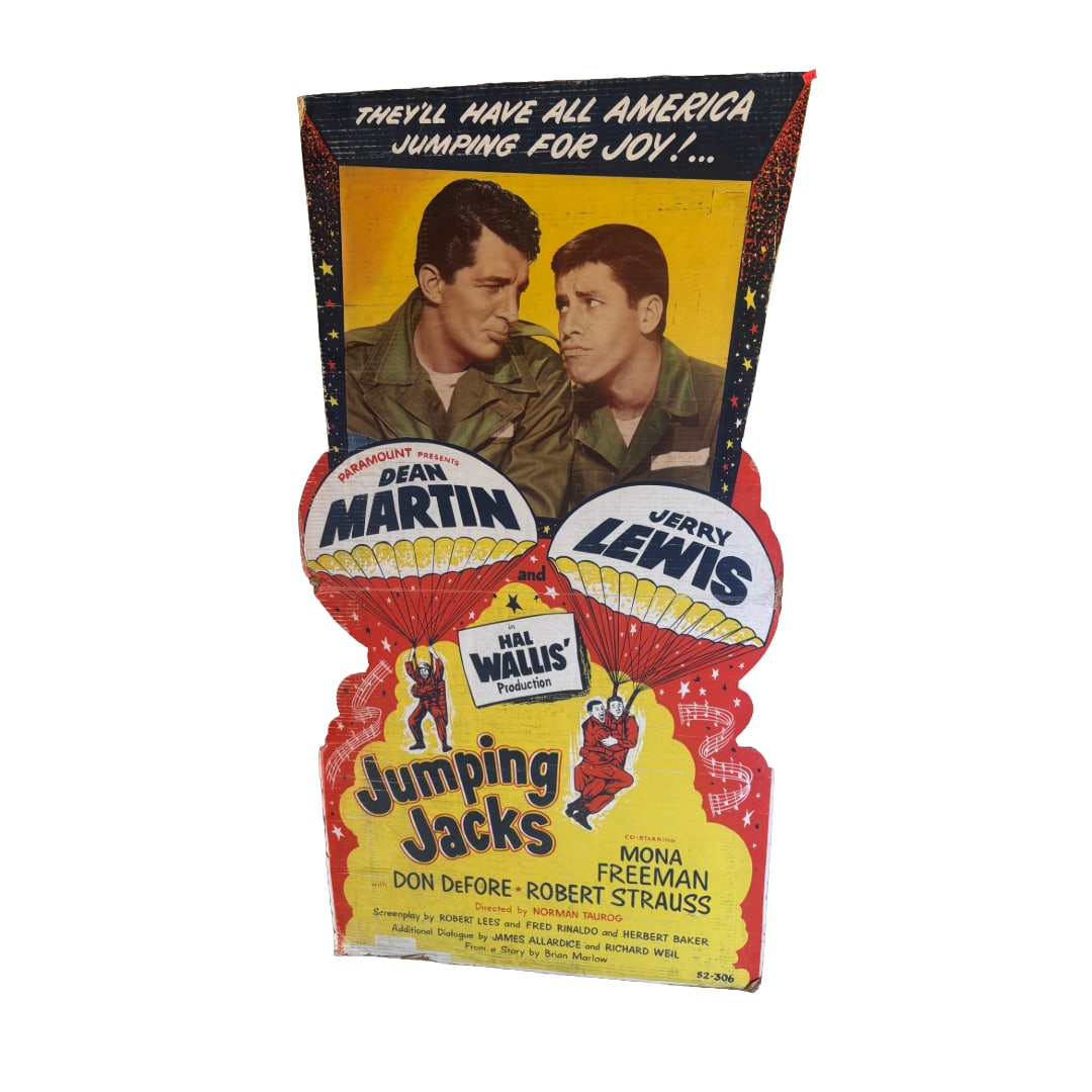 1952 Martin & Lewis "Jumping Jacks" 5-Ft Original Movie Theater Standee, Poster (1 of 6)