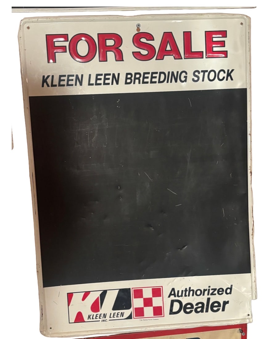 Vintage Kleen Leen Inc. (Purina) Embossed Metal Dealer Chalkboard Sign (1 of 6)