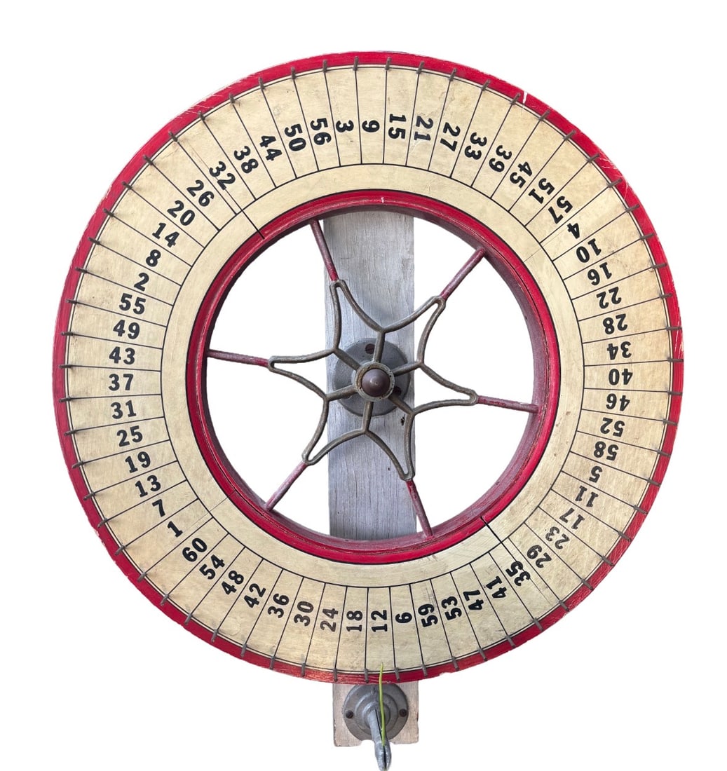 Rare 1930s-50s Antique American Double-Sided Carnival Gaming Gambling Wheel (1 of 6)