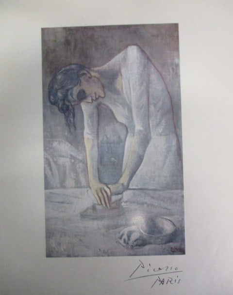 In the Style of Pablo Picasso (1881–1973) – Man Ironing, Paris: In the Style of Pablo Picasso (1881–1973)Oil on Canvas, 24 x 16 inchesThis oil on canvas is offered in the style of Pablo Picasso, presenting a composition that reflects visual characteristics commo