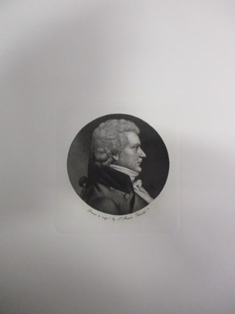 Caleb Swann Stipple and Etching by Charles Balthazar Julienne Févret de Saint-Mémin: Caleb Swann, Postmaster General Stipple and Etching by Charles Balthazar Julienne Févret de Saint-Mémin.A distinguished stipple and etching by Charles Balthazar Julienne Févret de Saint-Mémin (177
