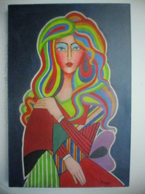 In the Style of Pablo Picasso (1881–1973): In the Style of Pablo Picasso (1881–1973)Oil on Canvas, 24 x 16 inchesThis oil on canvas is offered in the style of Pablo Picasso, presenting a composition that reflects visual characteristics commo