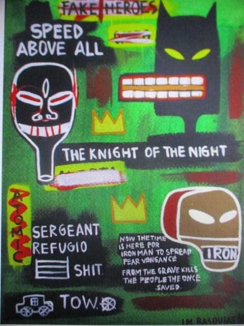 After Jean-Michel Basquiat (1960–1988) Heroes (1987) 8 x 11 Painting (1 of 1)