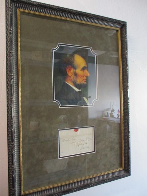 Abraham Lincoln Signed Partial Cut Document Framed with Photo Certification, 28" x 21" (1 of 4)
