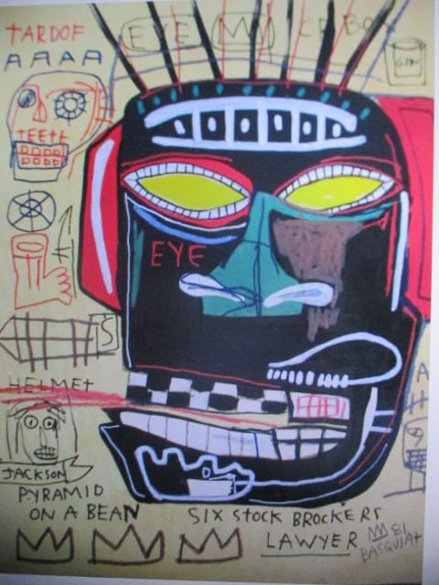 After Jean-Michel Basquiat– “Black Skull Yellow Eyes (1 of 1)