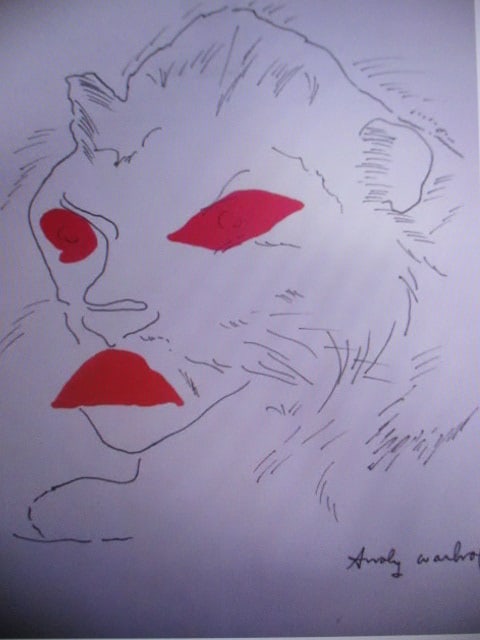 Andy Warhol, American 1928–1987, In the Style of Andy Warhol, Man with Red Eyes and Lips, 8 x: Andy Warhol, American 1928–1987, In the Style of Andy Warhol, Man with Red Eyes and Lips, 8 x 12 Inch DrawingAttribution: Attributed in the style of Andy WarholDescription:This striking 8 x 12 inch