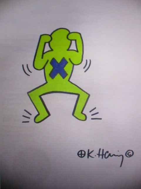 Keith Haring, American 1958–1990, In the Style of Keith Haring, Yellow Man with X on Chest, 8 (1 of 1)