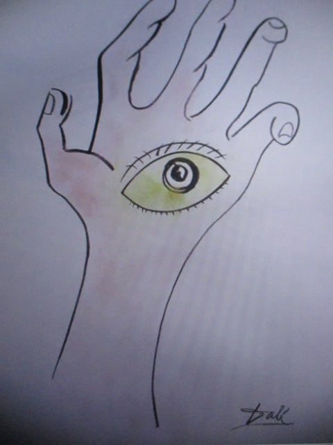 Salvador Dalí, Spanish 1904–1989, In the Style of Salvador Dalí, Eye on Hand, 8 x 12 (1 of 1)