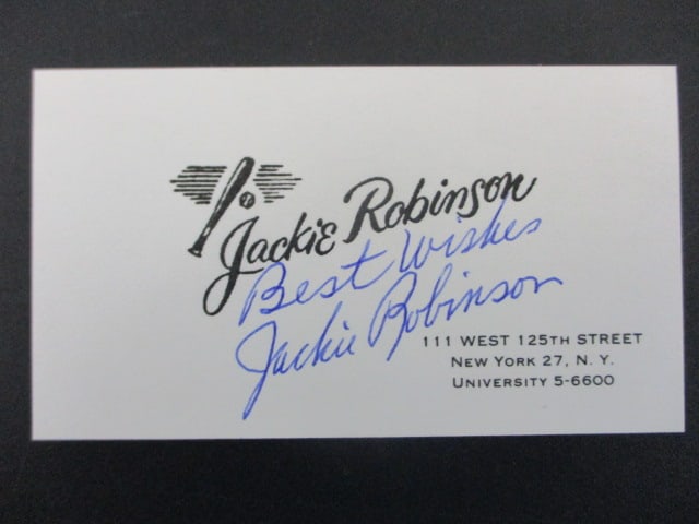 Jackie Robinson Signed Personal Business Card (1 of 2)