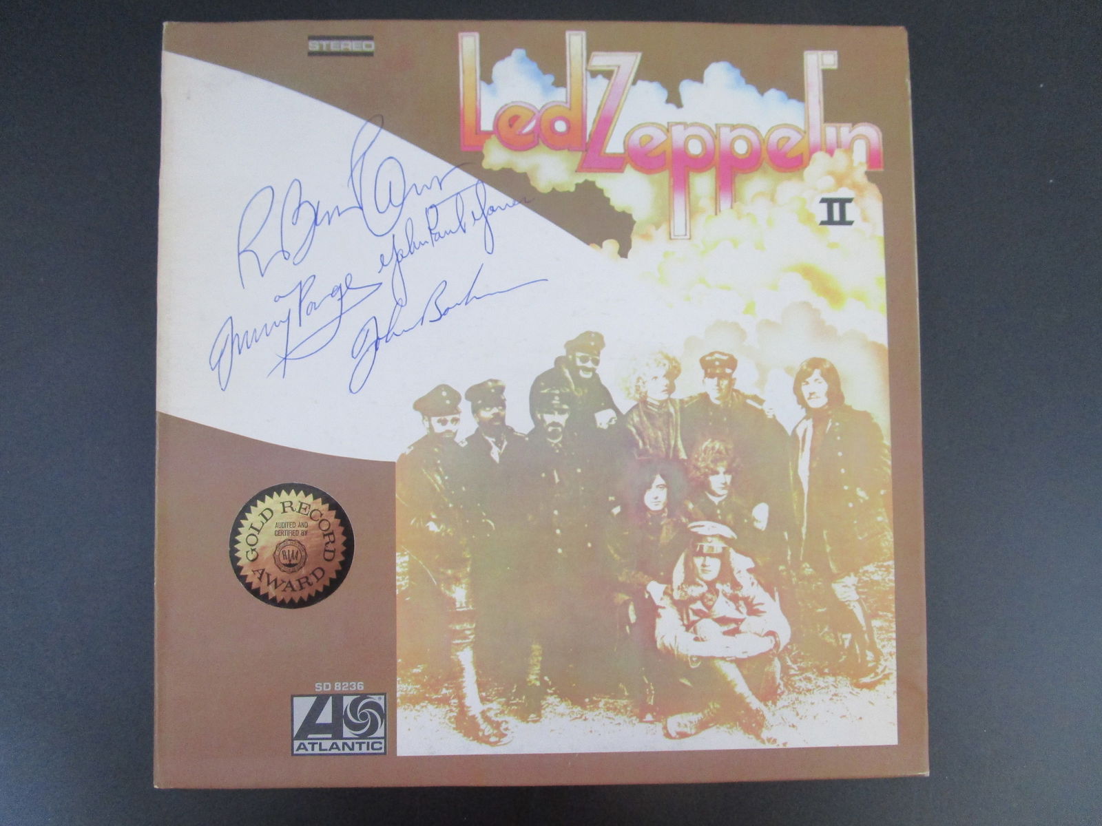 Led Zeppelin II Album Cover Signed by All Four Members of Led Zeppelin: Led Zeppelin II Album Cover Signed by All Four Members of Led Zeppelin.Offered here is an exceptional signed album cover of the legendary 1969 release Led Zeppelin II, autographed by all four members