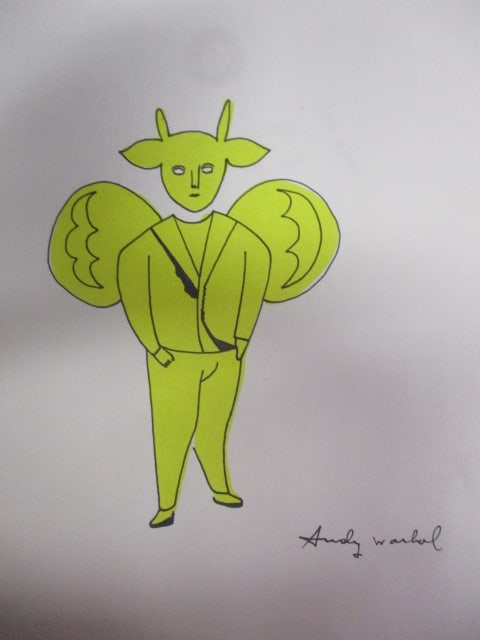 Pop Surrealism — 8 x 12 “Yellow Man with Horns & Wings” Bearing the Signature of Andy (1 of 2)