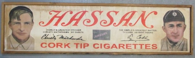 Vintage Hassan Cork Tipped Cigarettes Sign – Reproduction, 49" x 13" (1 of 4)