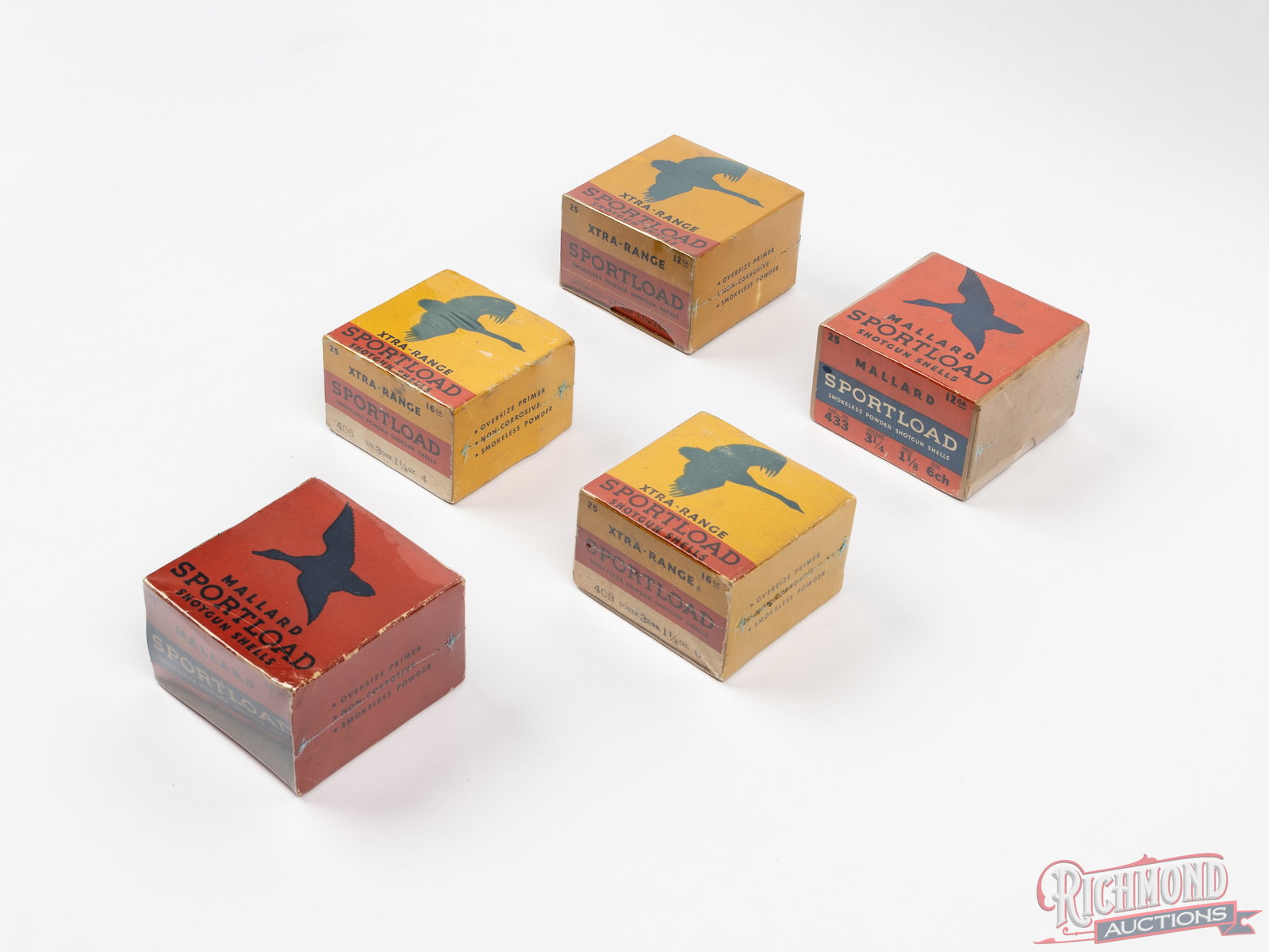 Five Sears Roebuck Mallard & Xtra-Range Sportload Shot Shell Boxes Includes 41 Rounds - 2