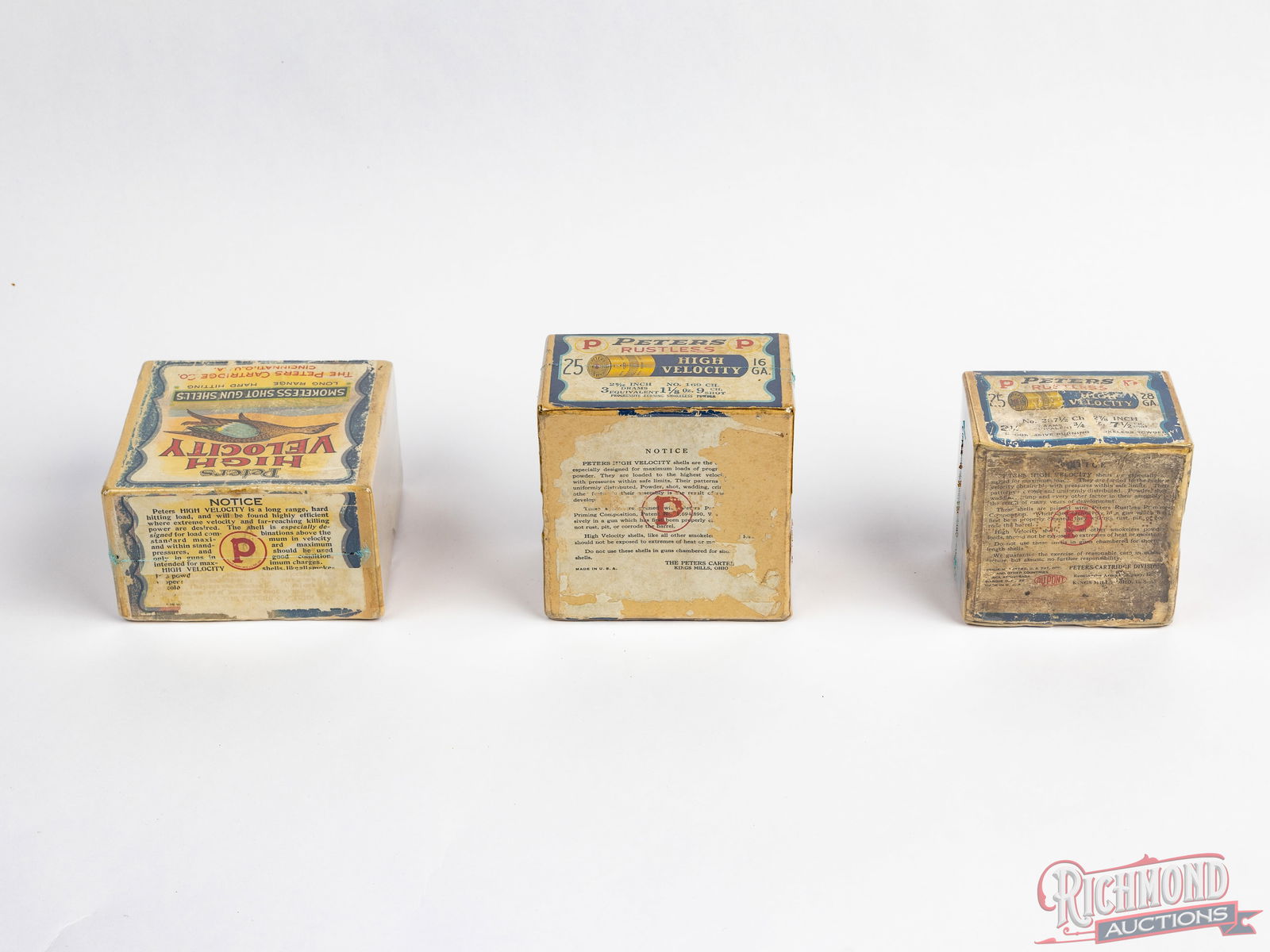 Three Highly Collectible Peters High Velocity Shot Shell Boxes 12, 20 And 28 Gauge - 2
