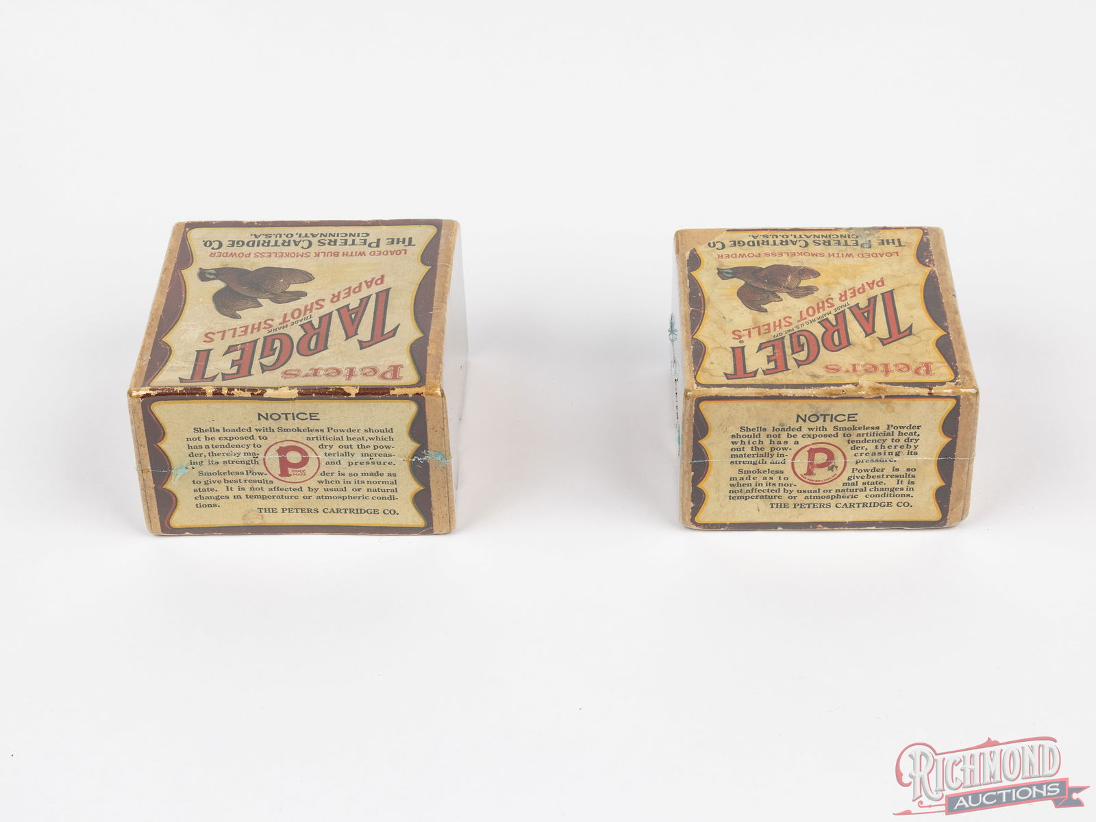 Two Peters Target Collector Paper Shot Shell Collector Boxes in 12 & 16 GA With Flying Quail - 2