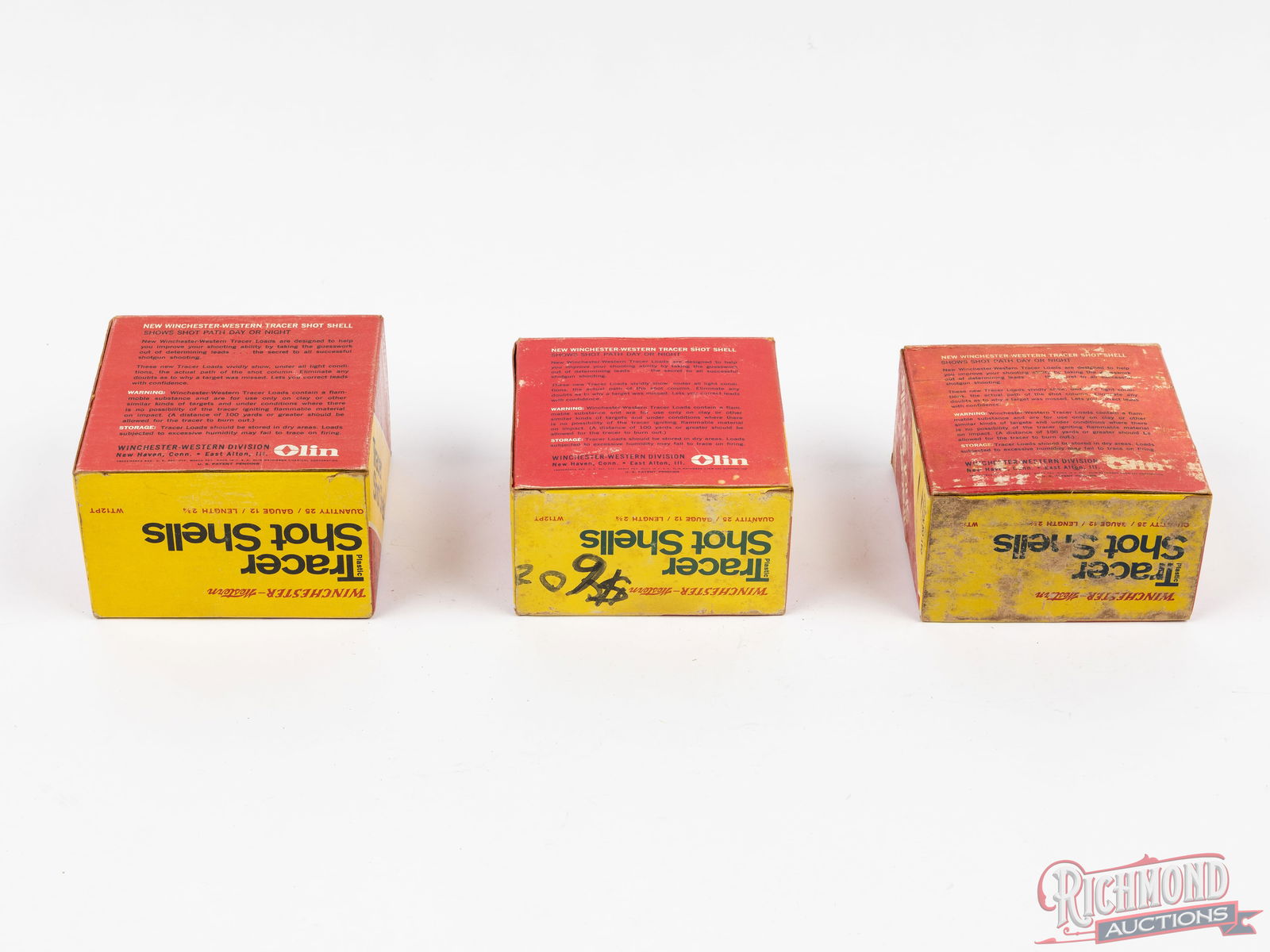 46 Rounds Winchester Western Tracer Shot Shells Three Vintage Collector Box - 2