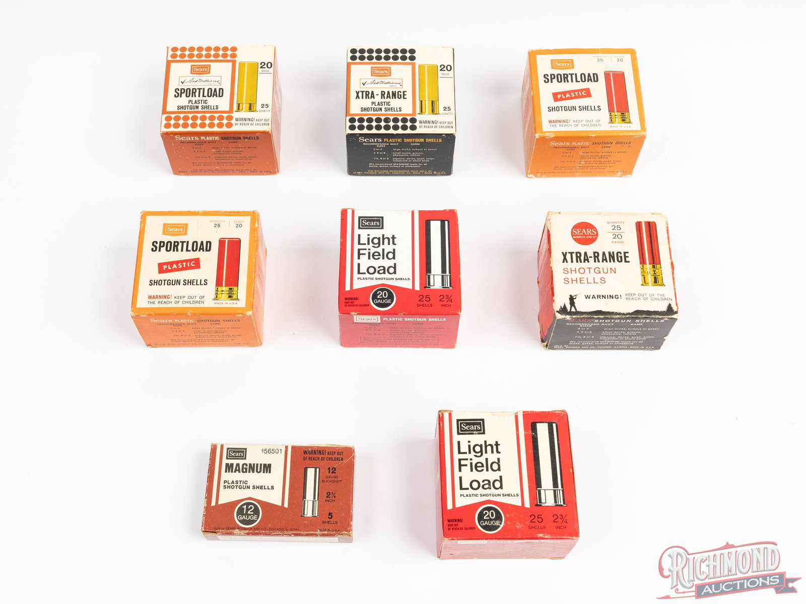 Vintage Sears 12 & 20 Gauge Shotshell Boxes 149 Rounds Total Some Paper Shells (1 of 2)