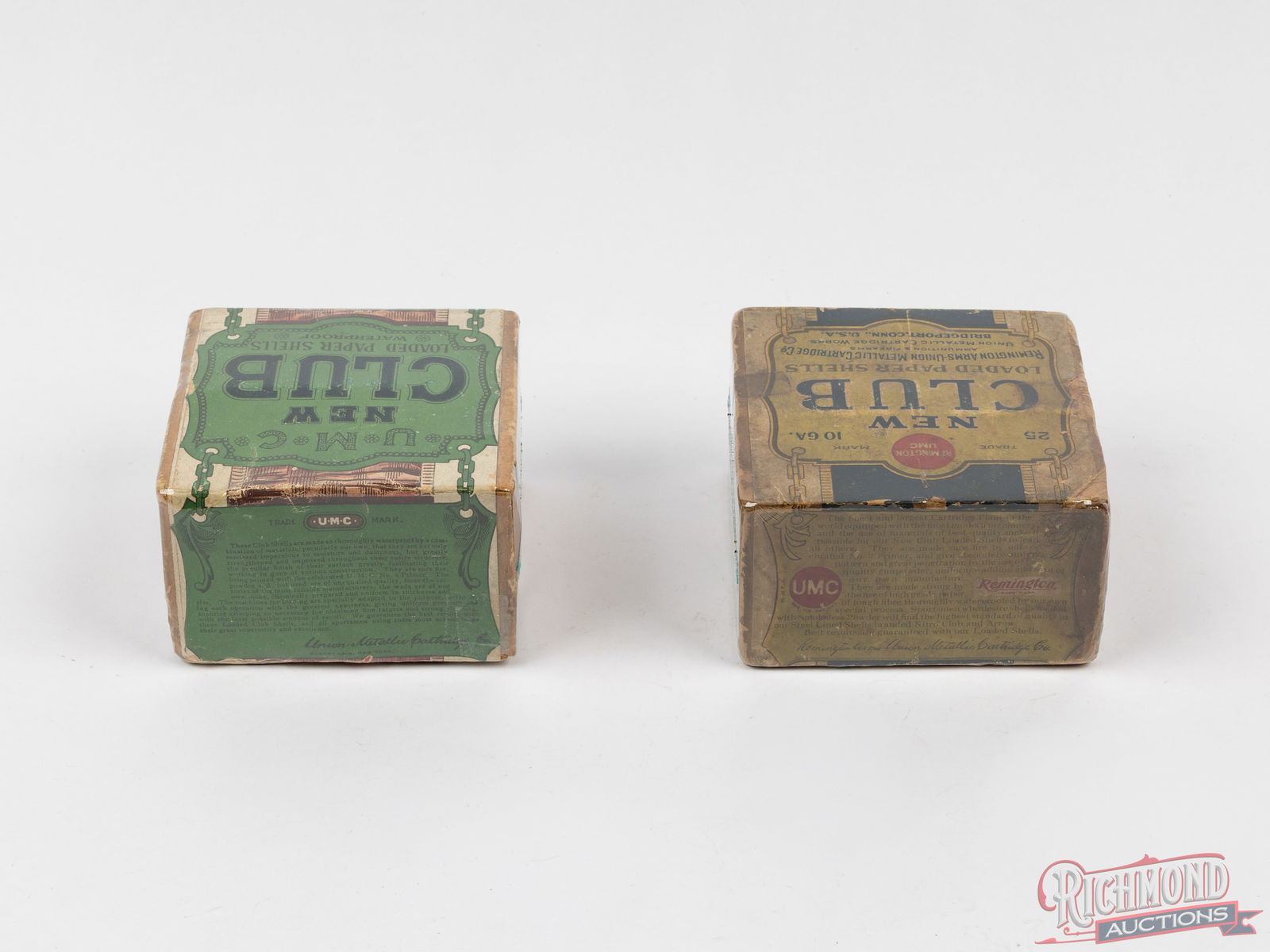 Two Collector Remington UMC New Club 10 GA & 12 GA Shotshell Boxes - 2