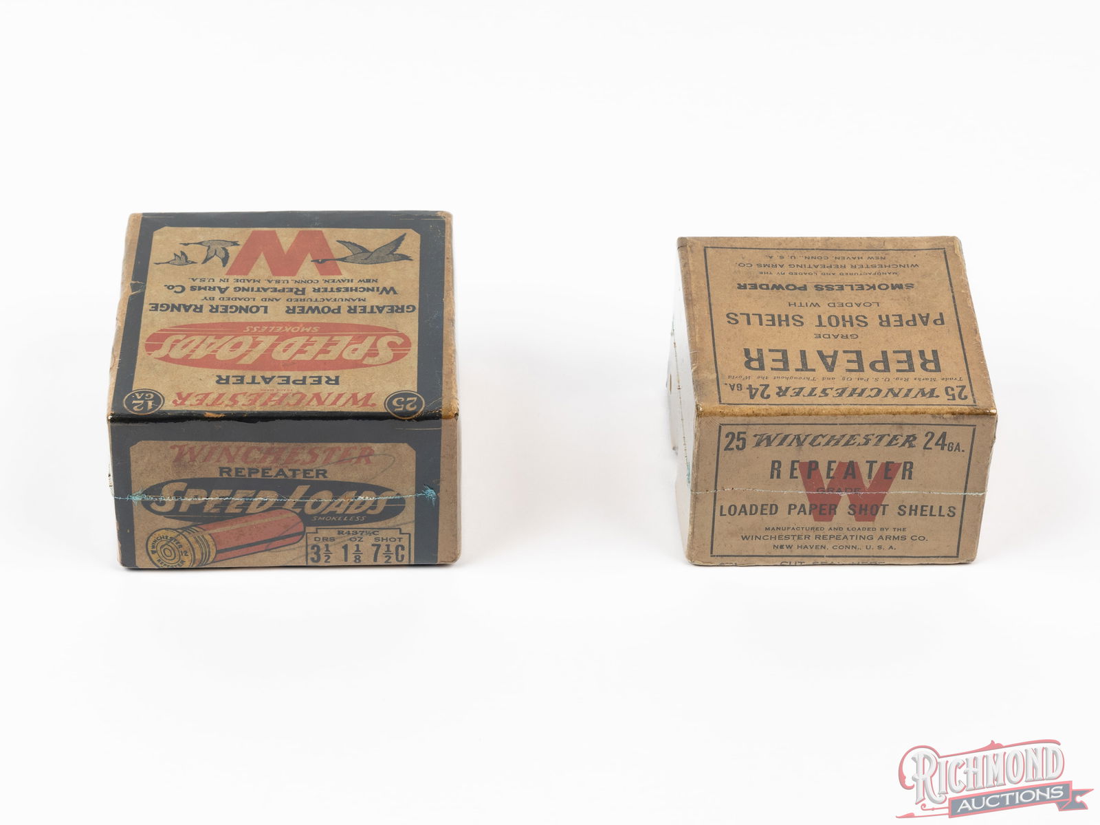 Two Collector Winchester Repeater Two-Piece Shotshell Boxes 12 & 24 Gauge - 2