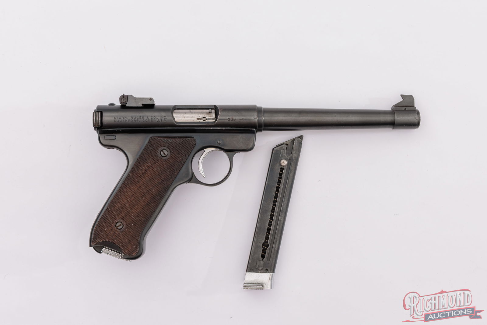 1965 Sturm Ruger Mark I Target .22 LR Semi-Auto Pistol In Original Yellow Box - 3