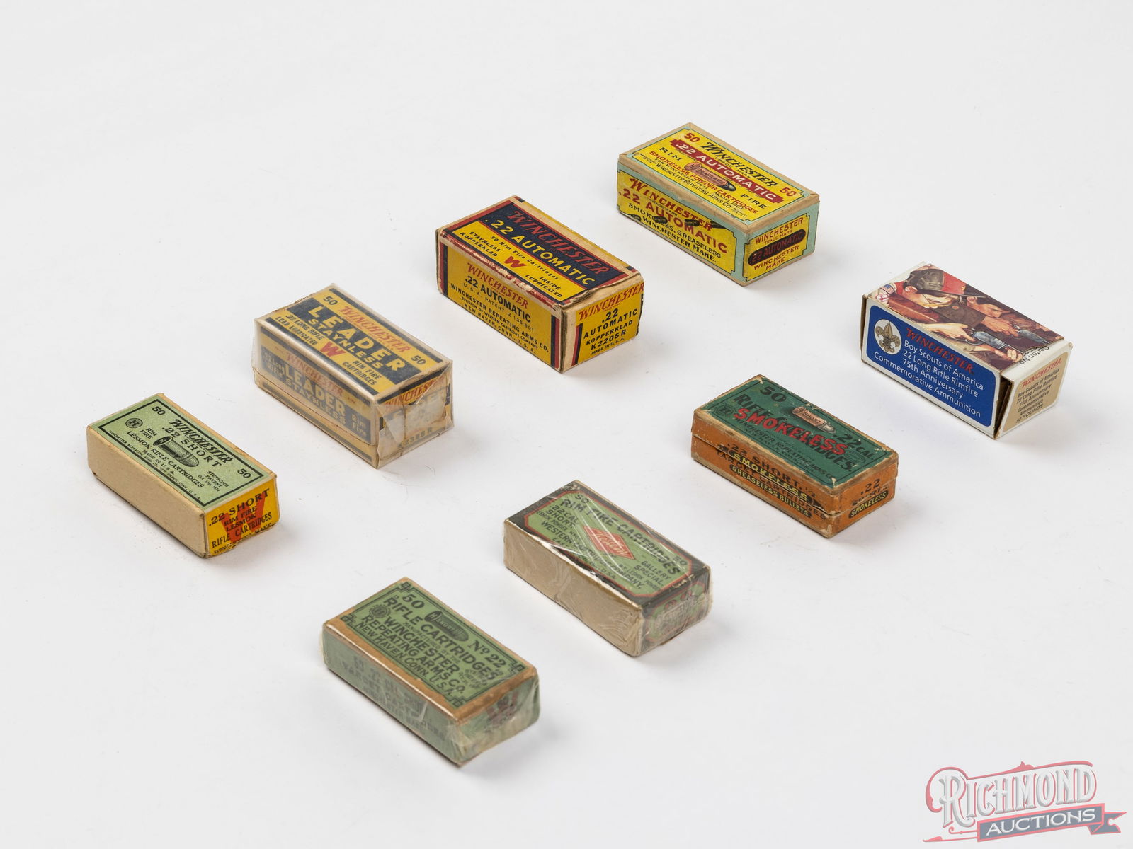 8 Collector Boxes of Winchester .22 Rimfire Short, Automatic, and LR Ammunition - 2