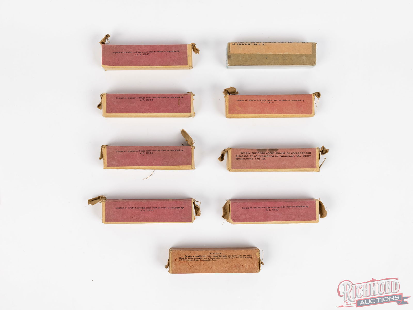 WWI Era Nine 20 Round Pistol Ball Packs .45 M1911 Frankford Arsenal & Winchester - 2